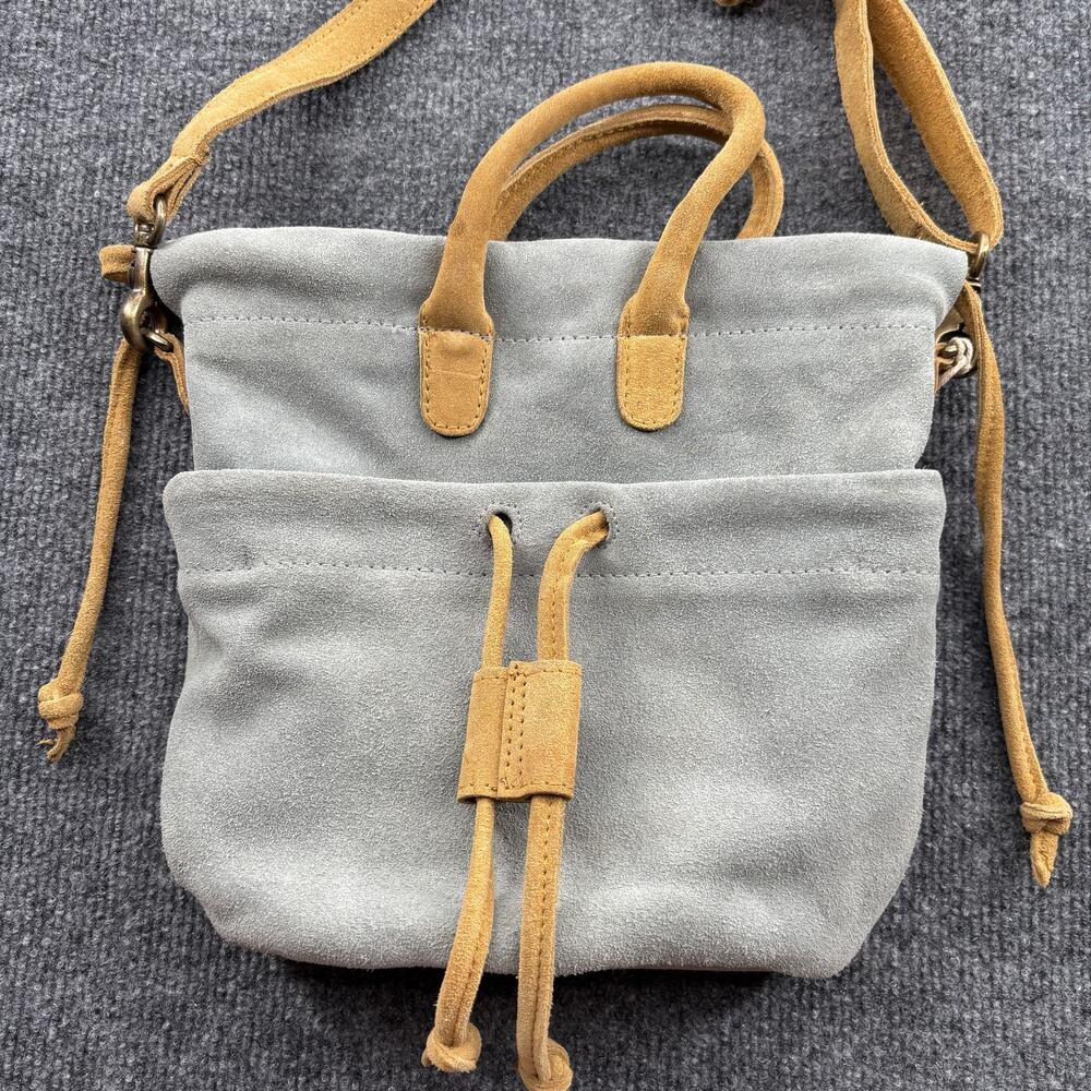NWT Free People Scout Slouch Crossbody Blue Suede Bag Purse - Picture 2 of 9